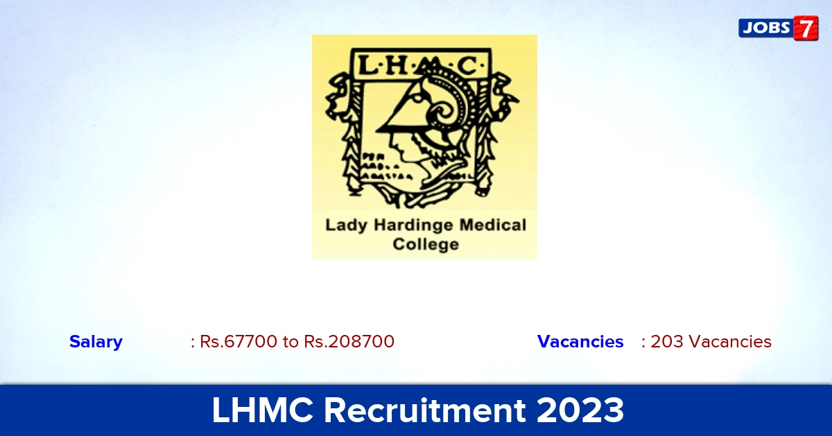 LHMC Recruitment 2023 - Apply Offline for 203 Senior Resident Vacancies