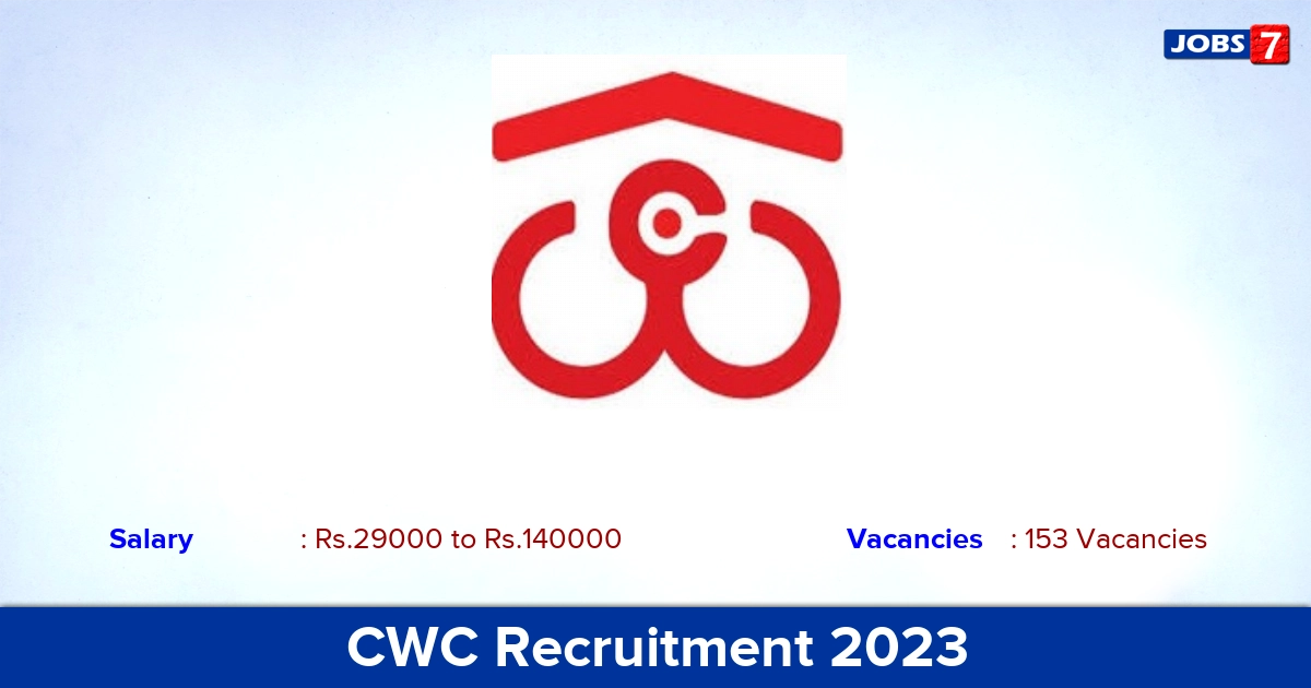 CWC Recruitment 2023 - Apply 153 Junior Technical Assistant Vacancies