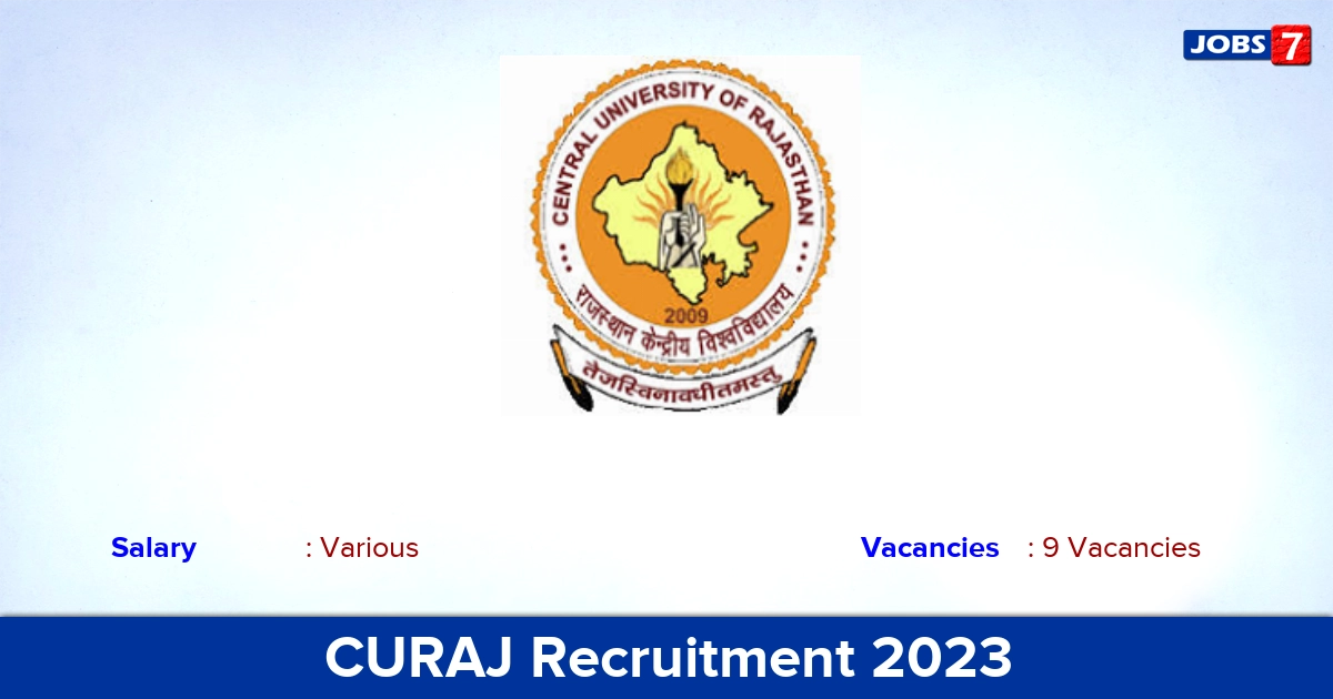 Central University of Rajasthan Recruitment 2023 - Assistant Professor Jobs