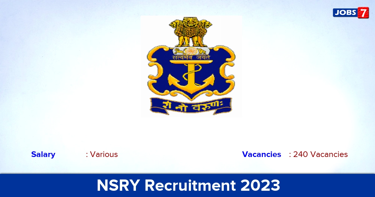 NSRY Recruitment 2023 - Apply Online for 240 Apprentice Vacancies