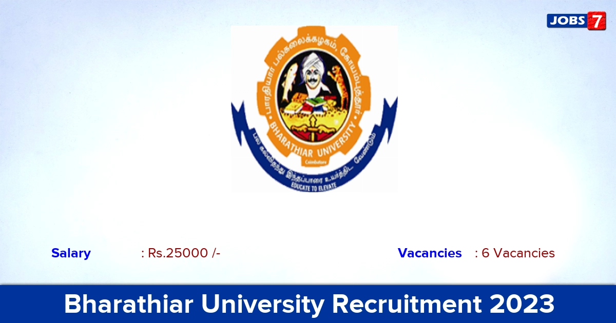 Bharathiar University Recruitment 2023 - Apply Guest Faculty Jobs
