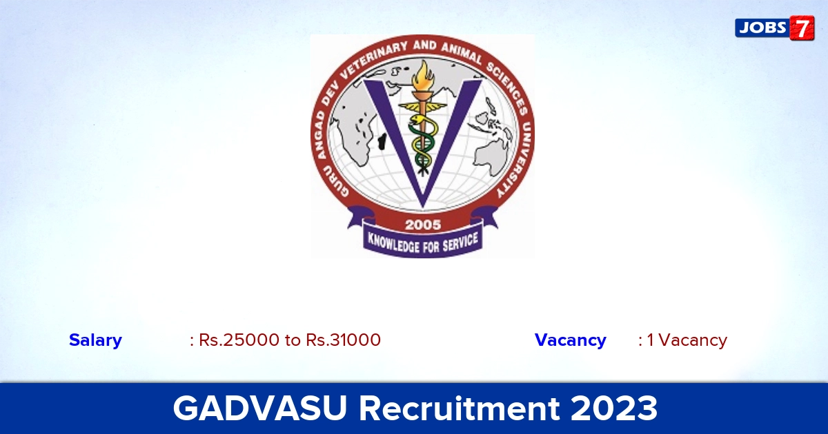 GADVASU Recruitment 2023 - Apply Offline for Project Associate Jobs