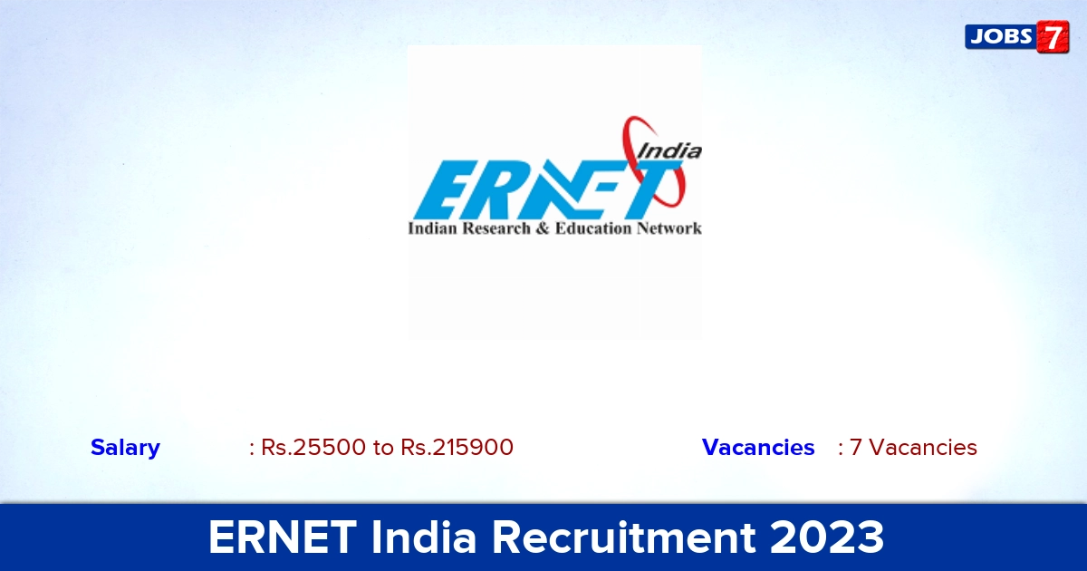 ERNET India Recruitment 2023 - Senior Manager, Junior Assistant Jobs