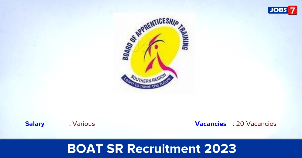 BOAT SR Recruitment 2023 - Apply Online for 20 Apprenticeship Posts