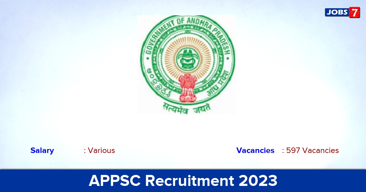 APPSC Recruitment 2023 - Apply Online for 597 Group-I, II Vacancies