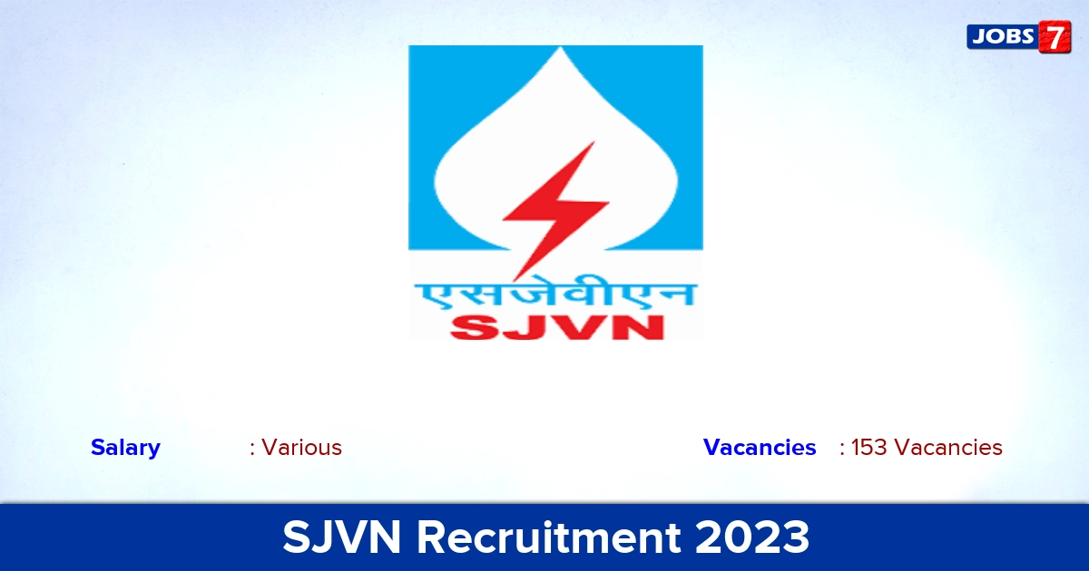SJVN Recruitment 2023 - Apply Online for 153 Field Engineer Vacancies