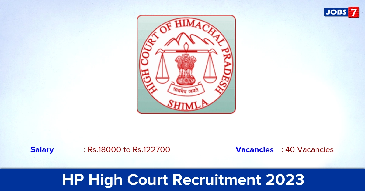 HP High Court Recruitment 2023 - Apply Online for 40 Clerk Vacancies
