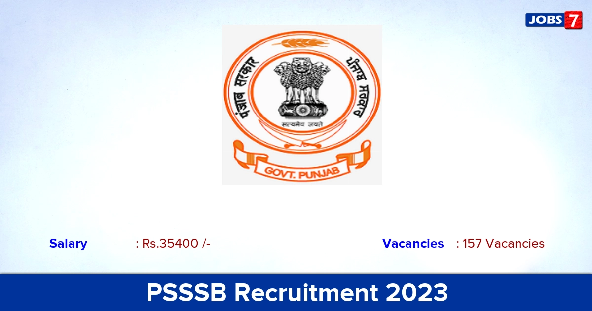 PSSSB Recruitment 2023 - Apply Online for 157 Junior Auditor Vacancies