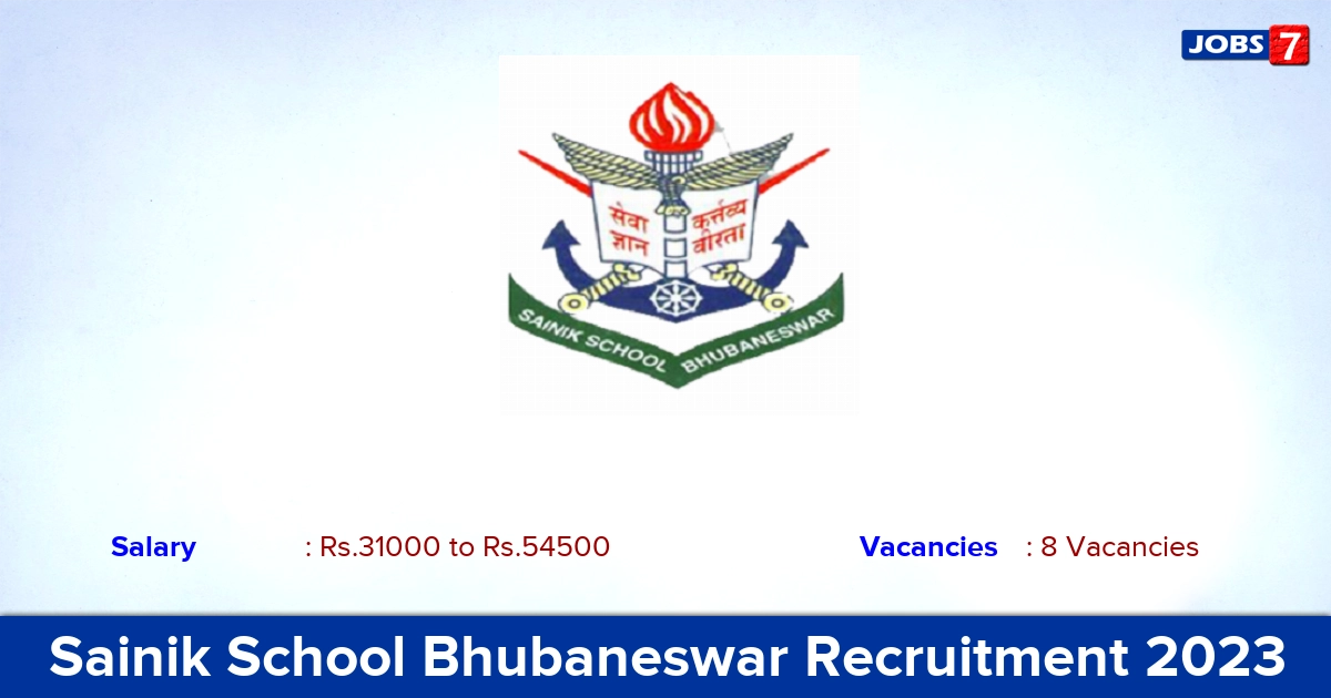 Sainik School Bhubaneswar Recruitment 2023 - Counsellor Jobs