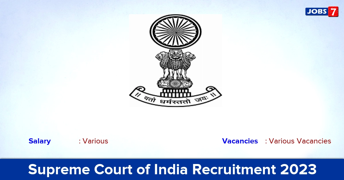 Supreme Court of India Recruitment 2023 - Additional Registrar Vacancies