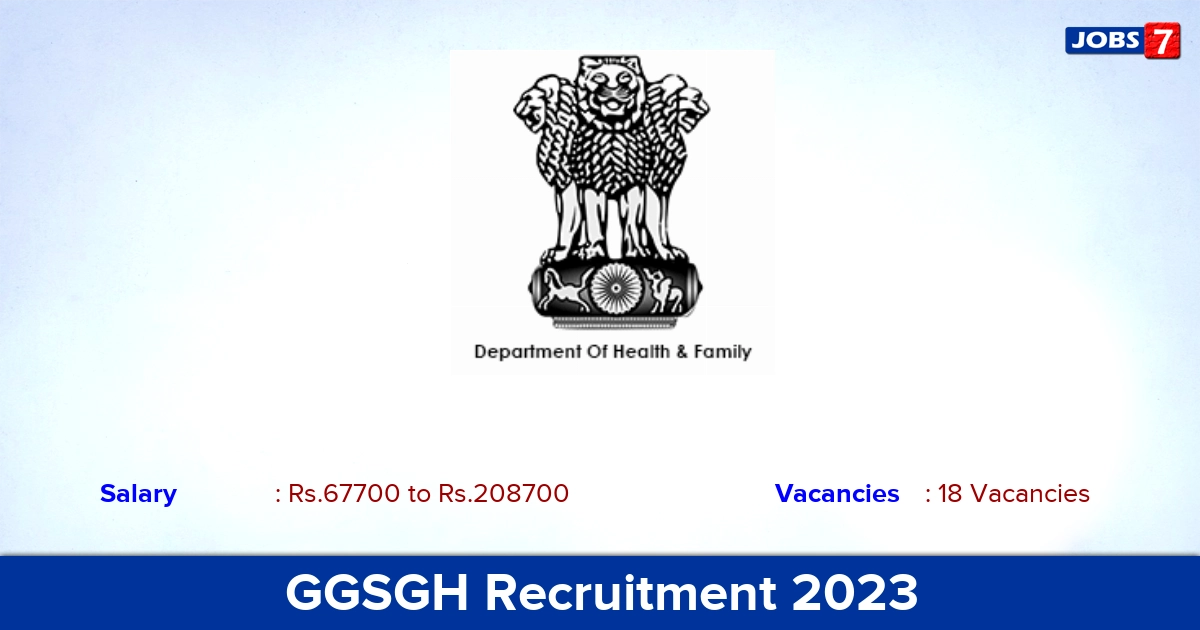 GGSGH Recruitment 2023 - Apply 18 Senior Resident Doctor Vacancies