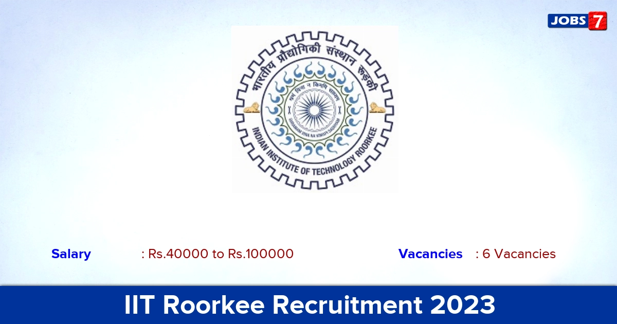 IIT Roorkee Recruitment 2023 - Apply Post Doctoral Fellow Jobs