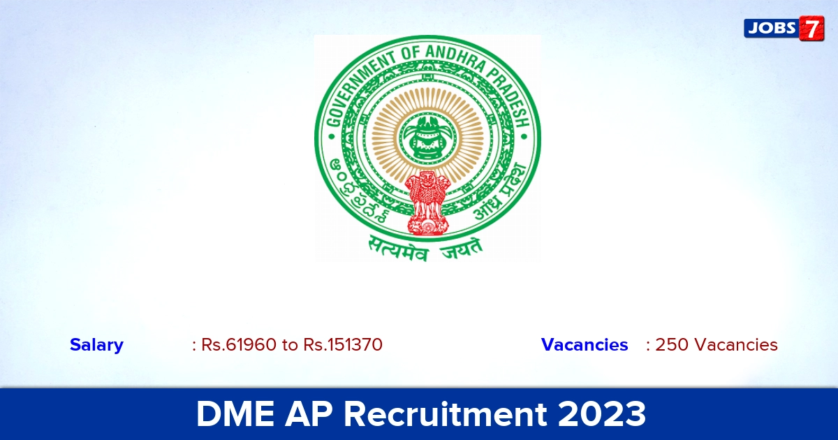 DME AP Recruitment 2023 - Apply Online for 250 Civil Assistant Surgeons Vacancies