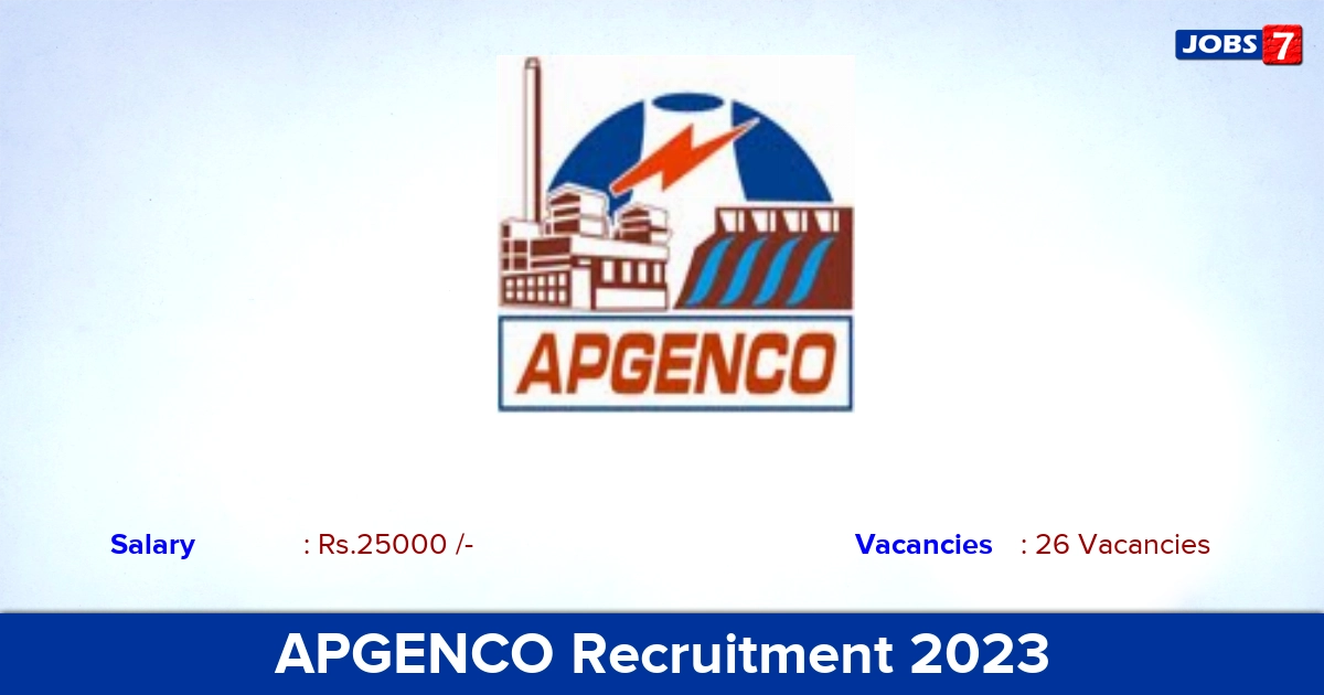 APGENCO Recruitment 2023 - Apply Online for 26 MT Vacancies