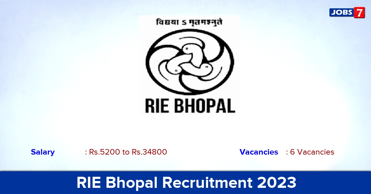 RIE Bhopal Recruitment 2023 - Apply Offline for Store Keeper Jobs