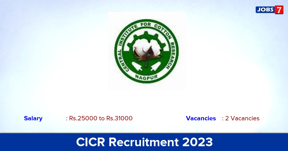 CICR Recruitment 2023 - Apply Offline for YP, SRF Jobs