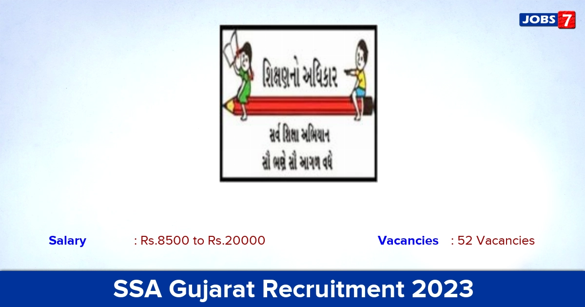 SSA Gujarat Recruitment 2023 - Apply Online for 52 Accountant Vacancies