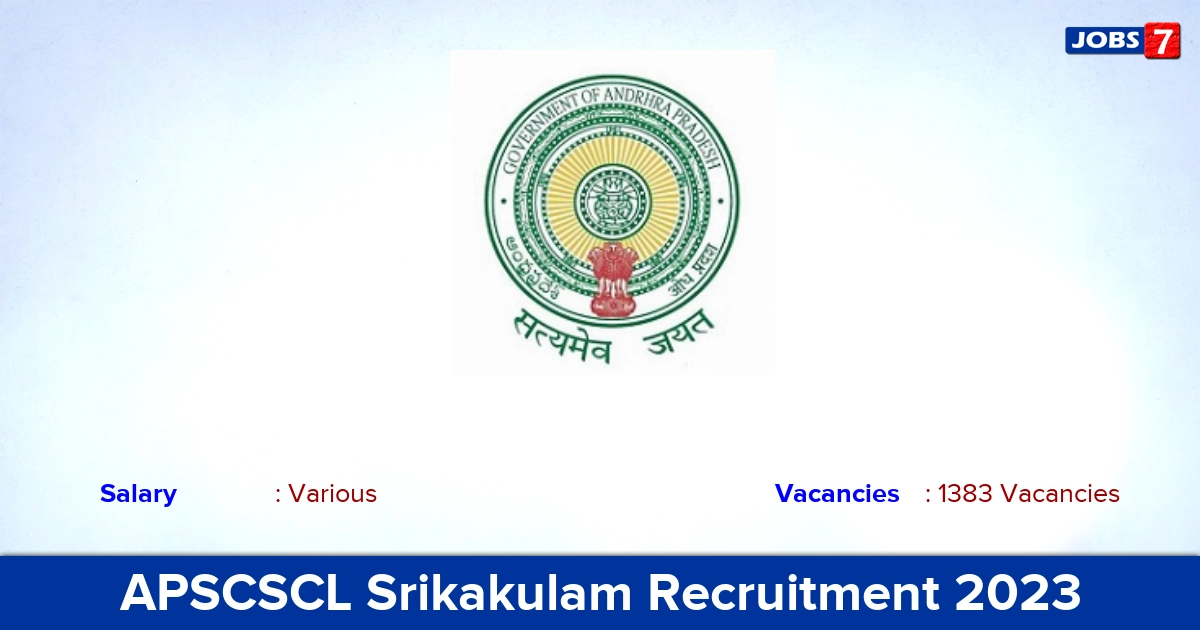 APSCSCL Srikakulam DEO Recruitment 2023: Apply 1383 Vacancies