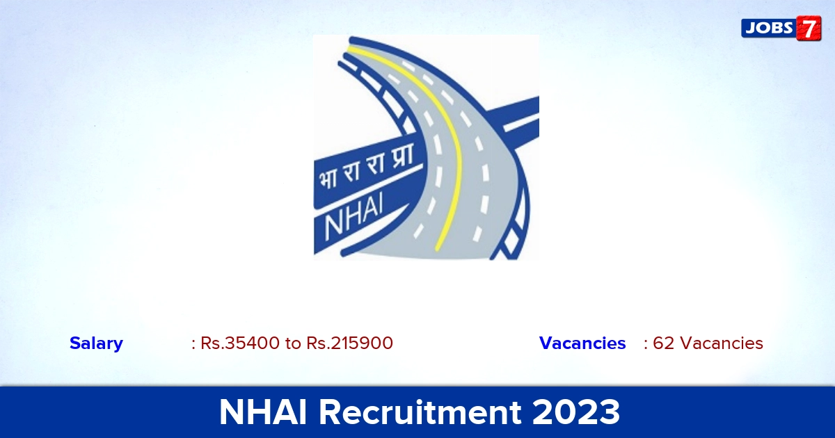NHAI Recruitment 2023 - Apply Online for 62 Manager Vacancies
