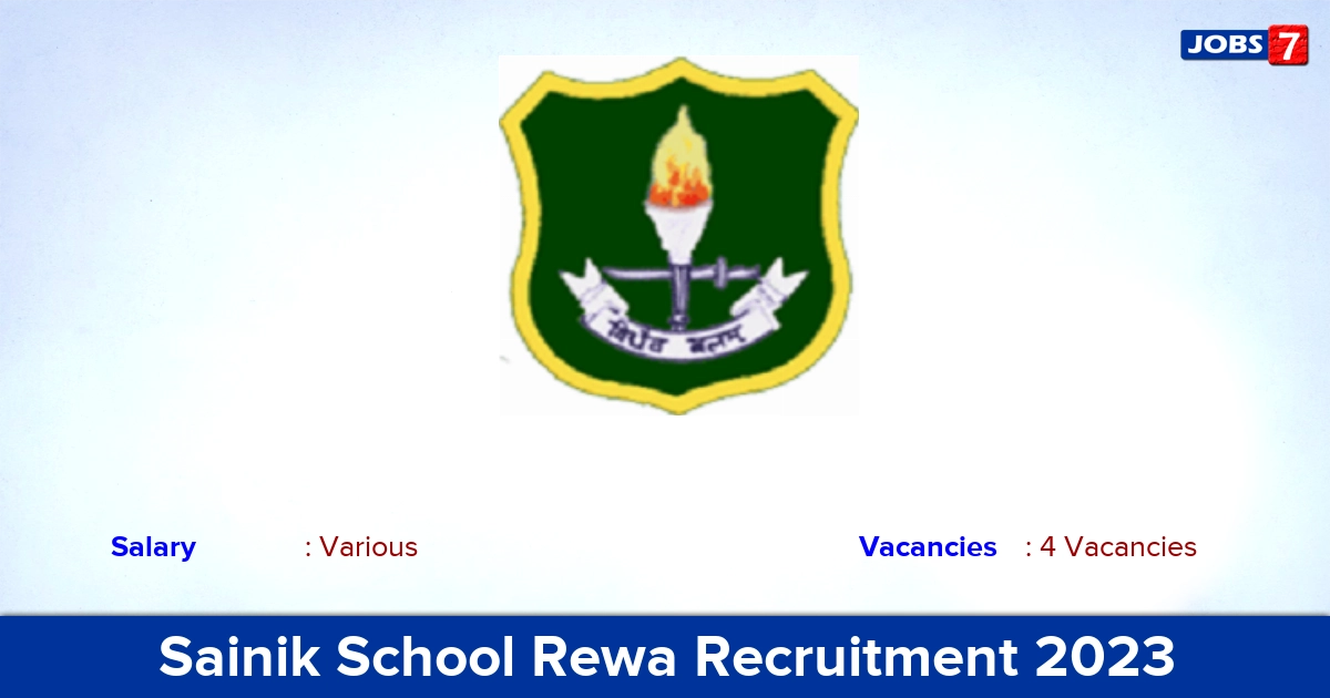 Sainik School Rewa Recruitment 2023 - LDC, TGT Jobs