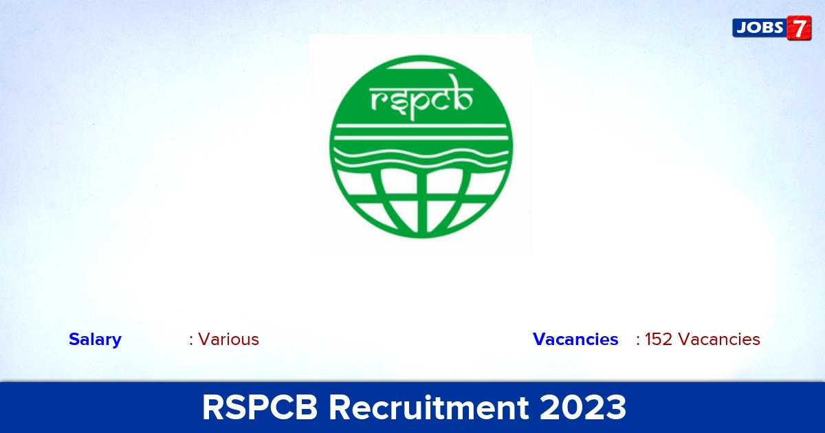 RSPCB Recruitment 2023 - Apply Online for 152 JSO Vacancies