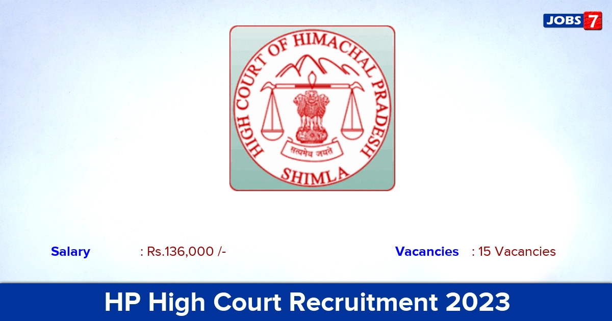 HP High Court Recruitment 2023 - Apply Online for 15 PA, Writer Vacancies