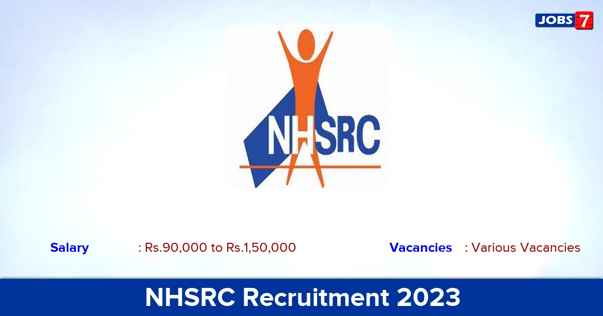 NHSRC Recruitment 2023 - Apply Online for Senior Consultant Jobs