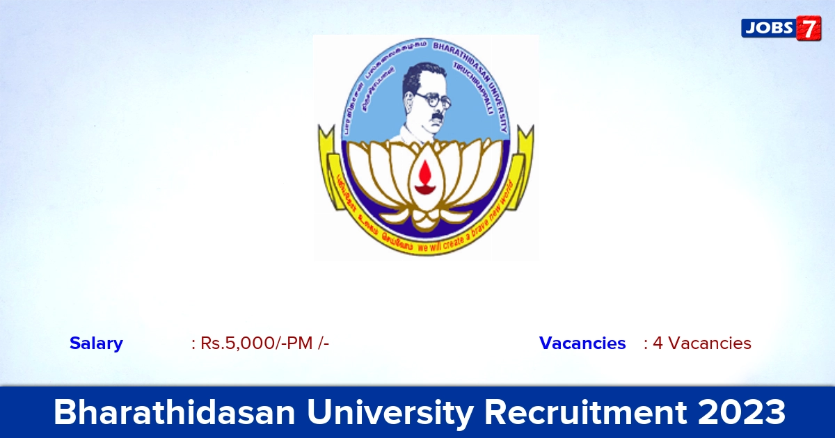 Bharathidasan University Recruitment 2023 - Apply Offline for URF Vacancies