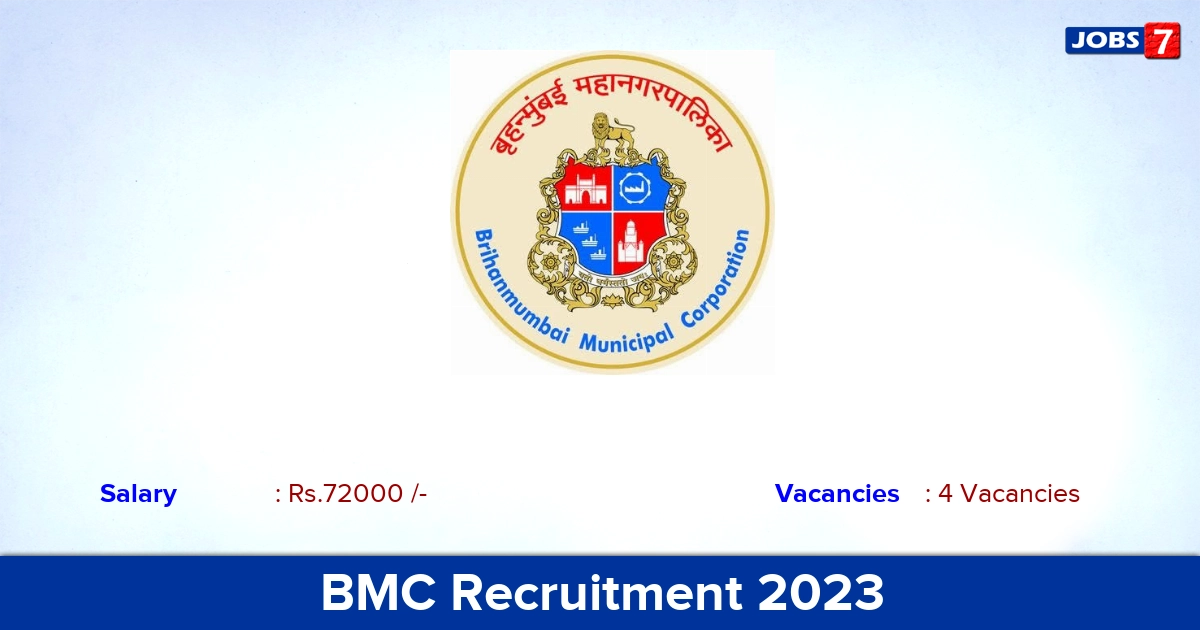 BMC Recruitment 2023 - Apply Offline for Assistant Medical Officer Jobs