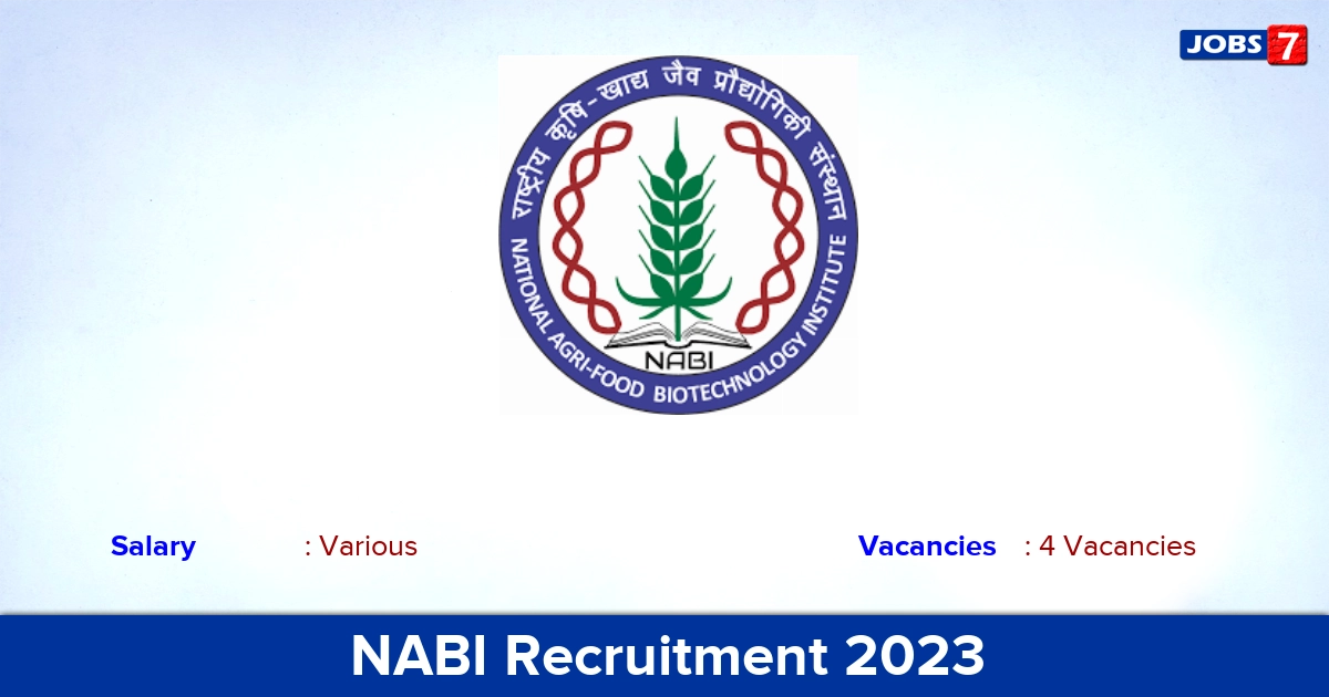 NABI Recruitment 2023 - Apply Online for Scientist Jobs
