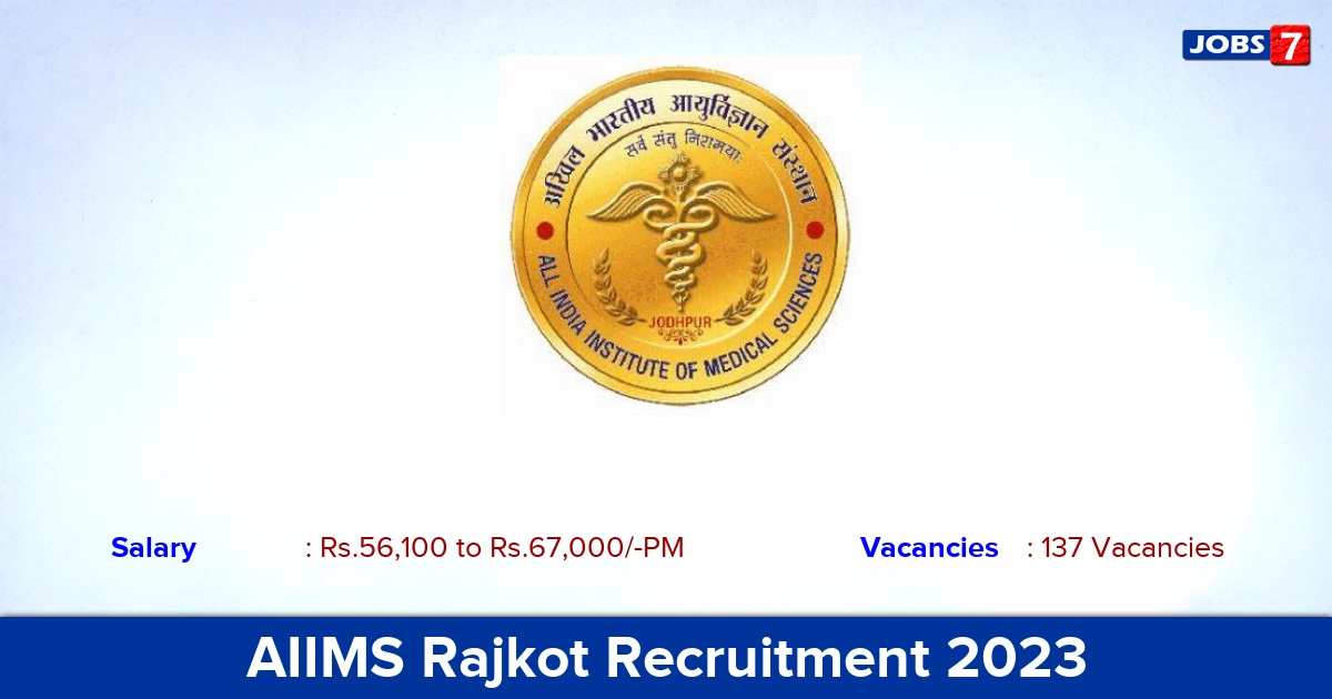 AIIMS Rajkot Recruitment 2023 - Apply Online for 137 Junior Resident, Senior Resident Vacancies