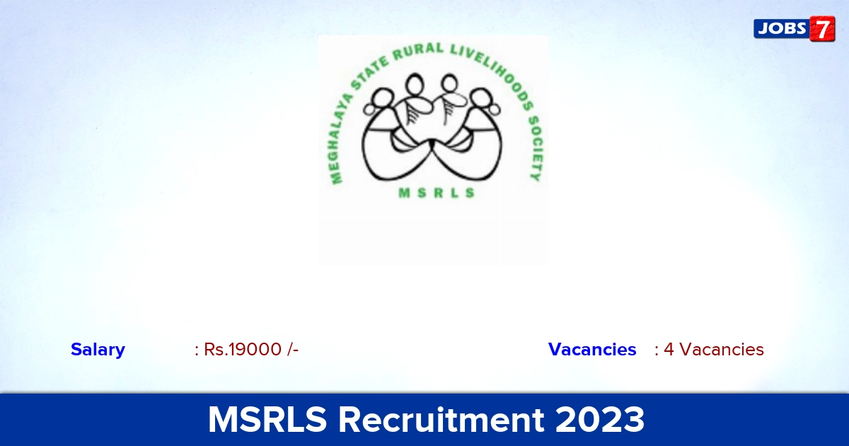 MSRLS Recruitment 2023 - Apply Online for Young Professional Jobs