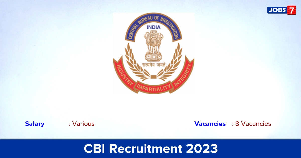 CBI Recruitment 2023 - Apply Offline for Consultant Jobs