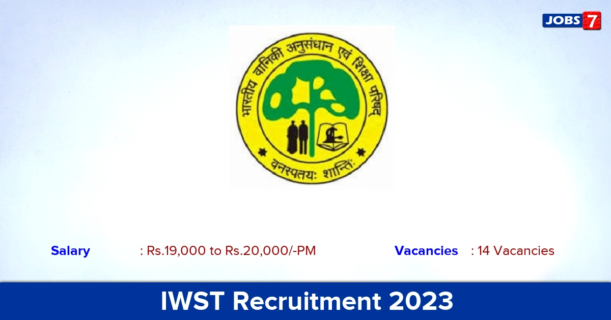 IWST Recruitment 2023 - Apply Offline for 14 Driver, Technician Jobs