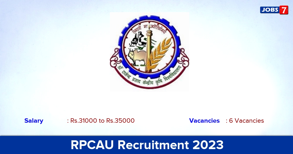 RPCAU Recruitment 2023 - Apply Offline for SRF Jobs