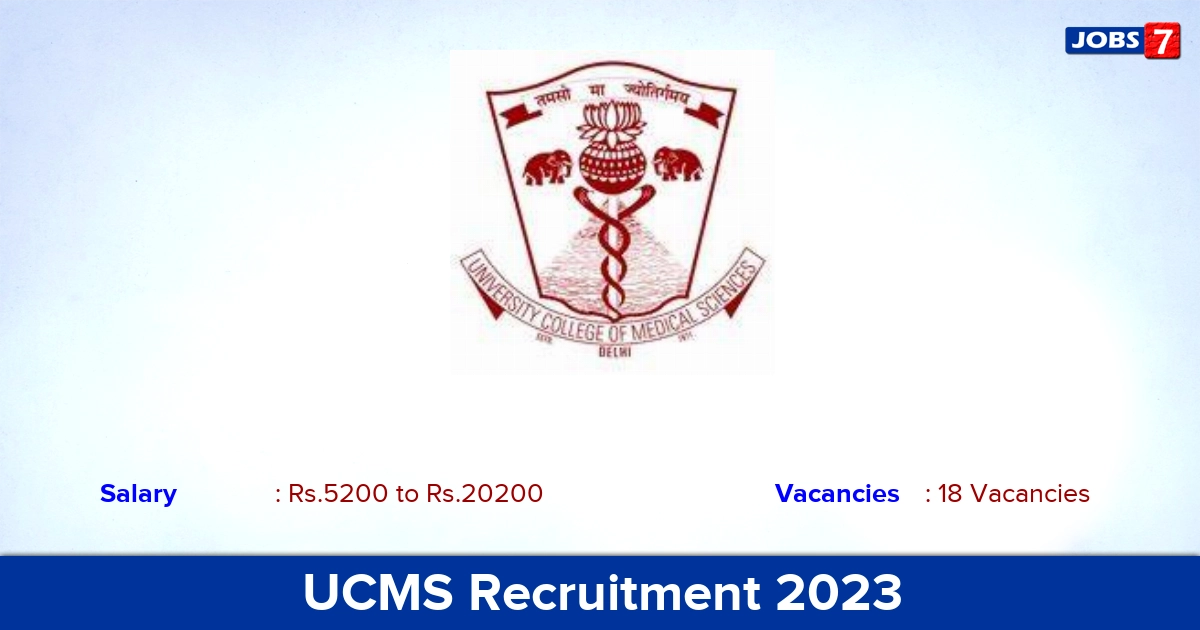 UCMS Recruitment 2023 - Apply Online for 18 Senior Assistant Vacancies