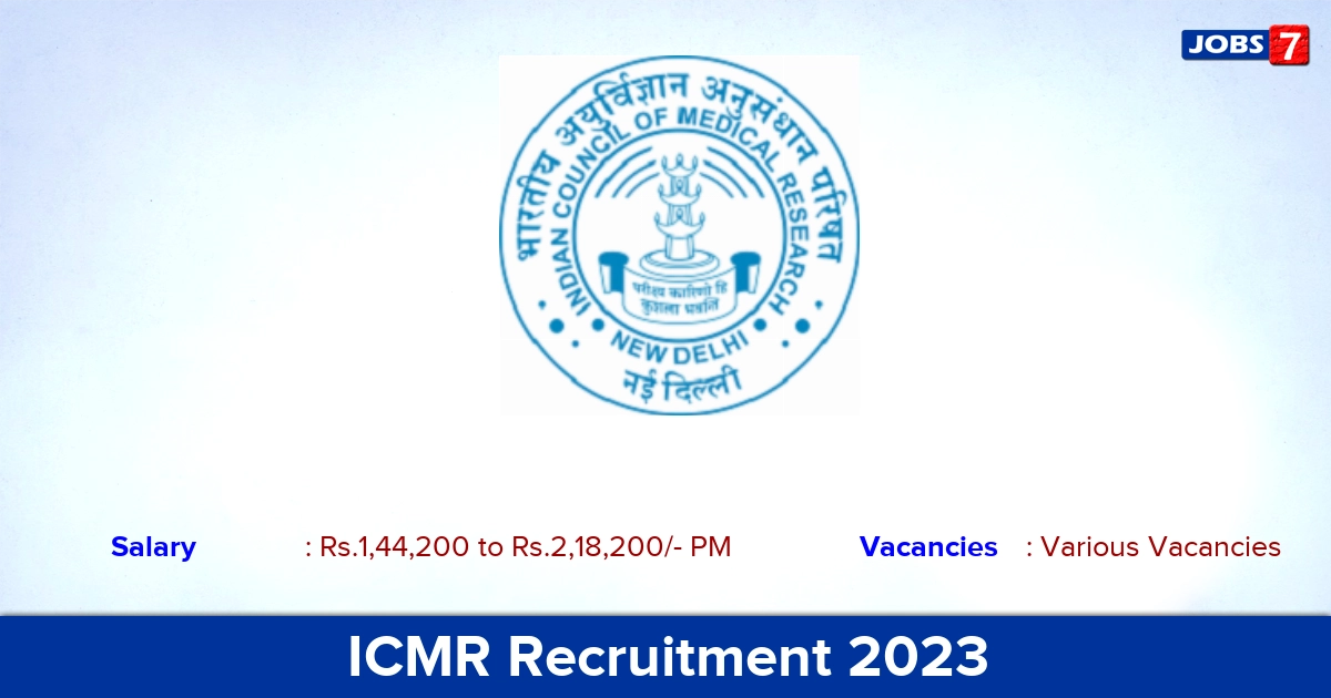 ICMR Recruitment 2023 - Apply Online for Director Job Vacancies