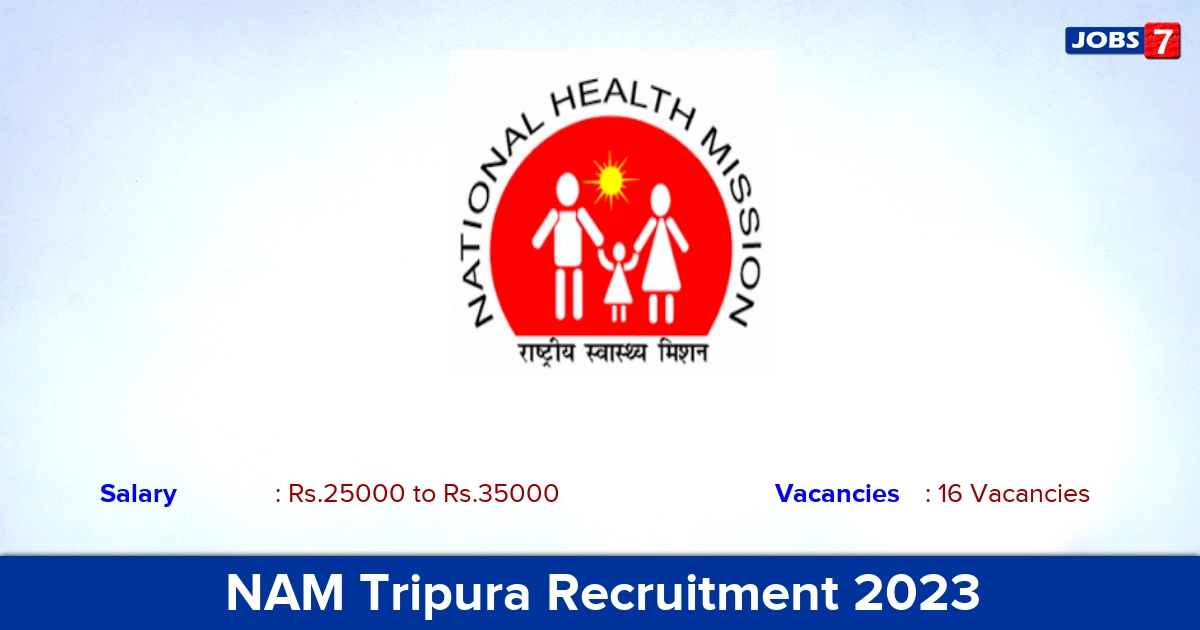 NAM Tripura Recruitment 2023 - Apply Offline for 16 Faculty, CHO Vacancies