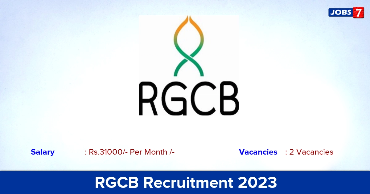 RGCB Recruitment 2023 - Direct Interview for Data Analyst Jobs