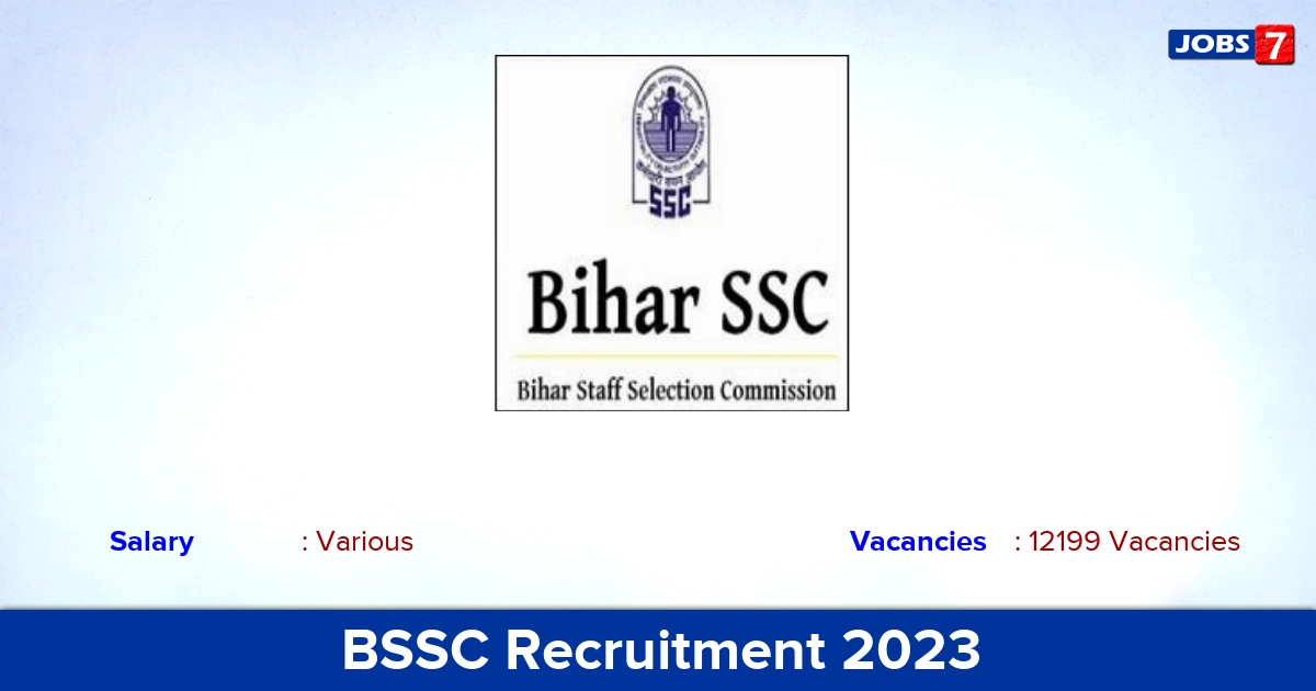 BSSC LDC, Revenue Staff Recruitment 2023 - Apply Online for 12199 Vacancies