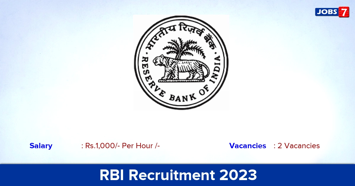 RBI Recruitment 2023 - Apply Offline for Banks Medical Consultant Job Vacancies