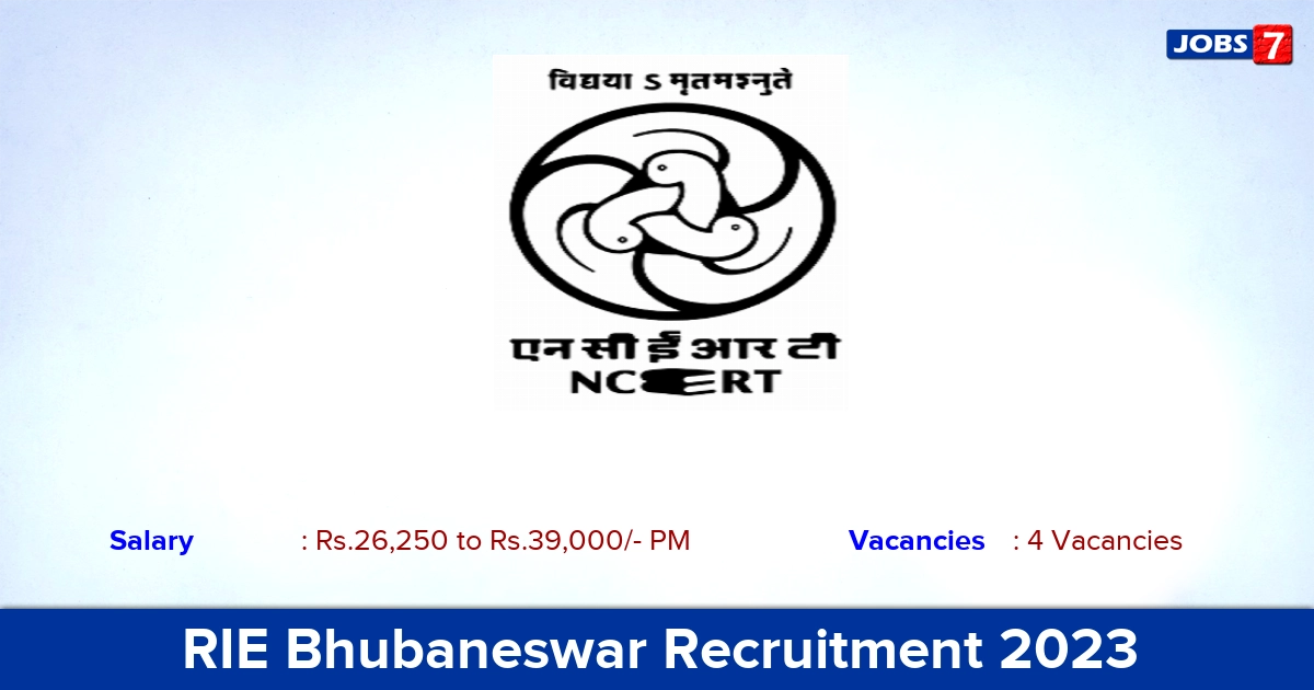 RIE Bhubaneswar Recruitment 2023 - Direct Interview for Professional Assistant, TGT Jobs