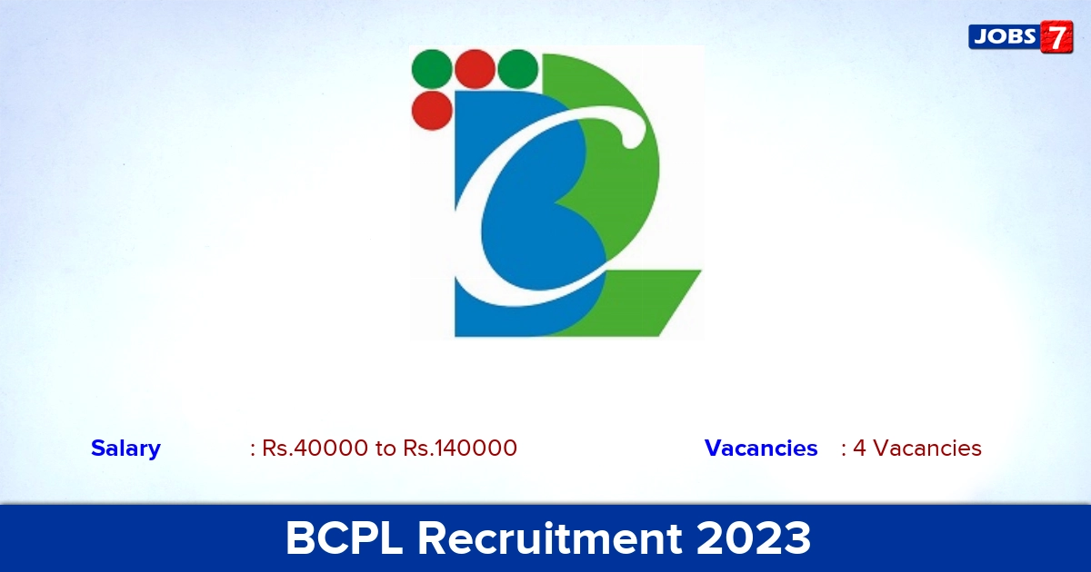 BCPL Recruitment 2023 - Apply Offline for Officer Jobs