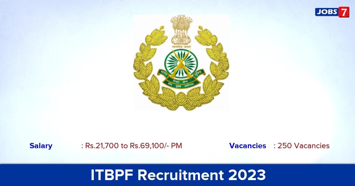 ITBPF Recruitment 2023 - Walk-in Interview for 250 Constable Vacancies