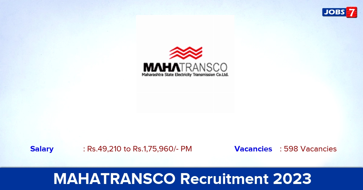 MAHATRANSCO Recruitment 2023 - Apply Online for 598 Assistant Engineer Vacancies