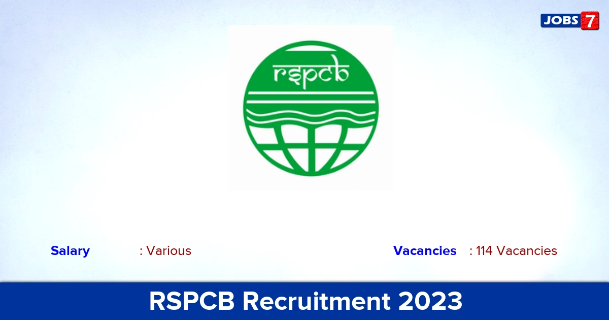 RSPCB Recruitment 2023 - Apply Online for 114 JSO Vacancies
