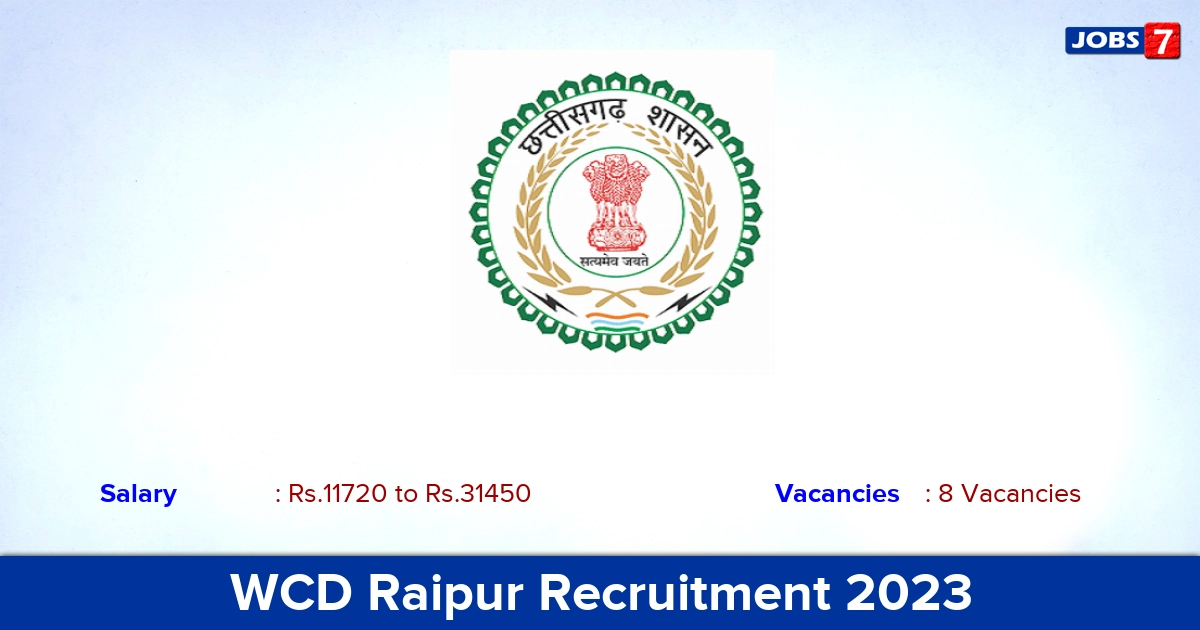 WCD Raipur Recruitment 2023 - Apply Offline for DEO, MTS Jobs