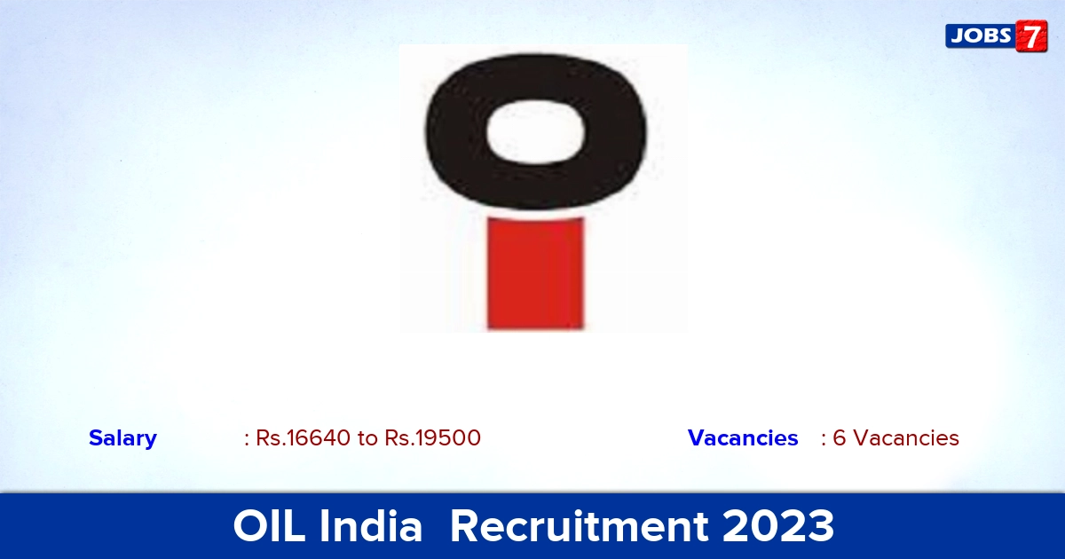 OIL India  Recruitment 2023 - Apply Offline for Pharmacist Jobs