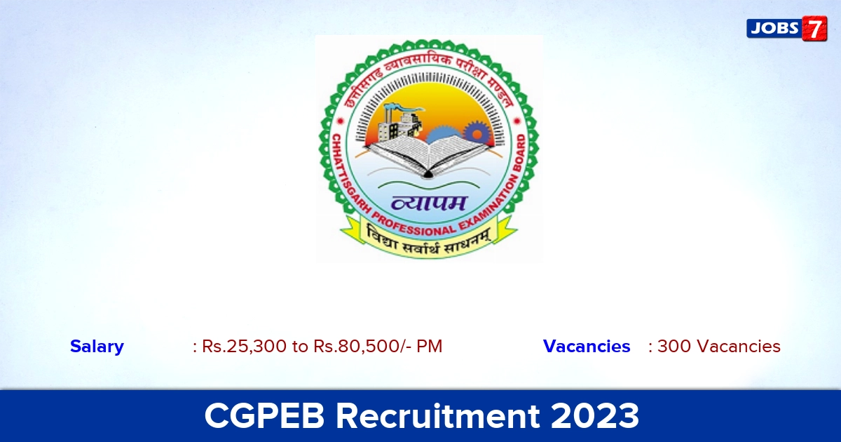 CGPEB Recruitment 2023 - Apply Online for 300 Hostel Superintendents Vacancies
