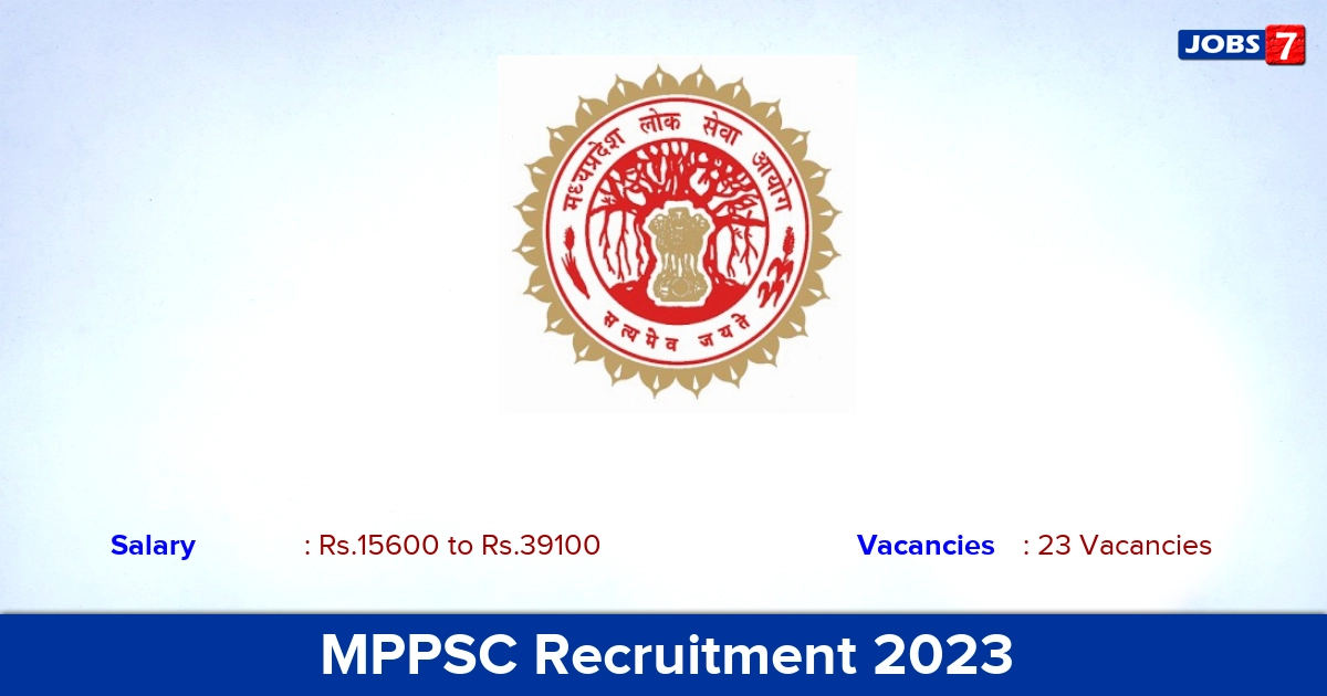 MPPSC Recruitment 2023 - Apply Online for 23 Scientific Officer Vacancies